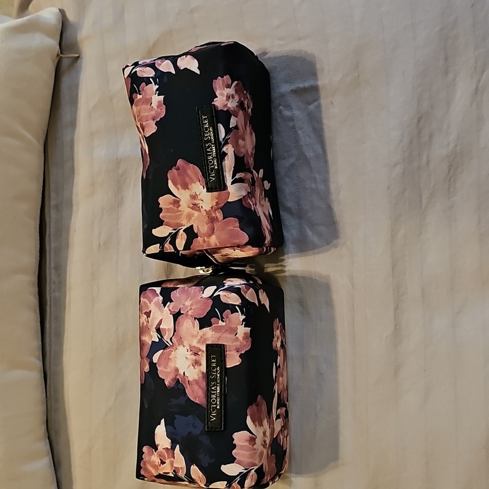 Victoria's Secret Floral Black and Pink Women's small set of 2 Bags